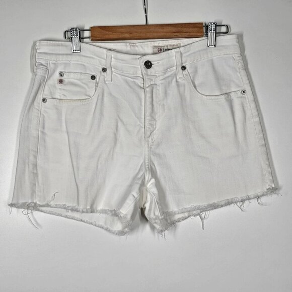 Adriano Goldschmied Hailey Cut Off Ex Boyfriend 3" Inseam Shorts Denim White 30R - Picture 3 of 15